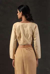 Sand Beige V-Neck Blouse image 2