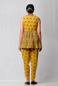 Yellow Ajrakh Printed Top image 3