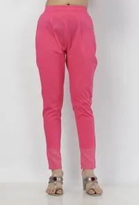 Raisa Pink Plain Cotton-Kota Pants image 1