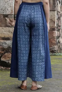 Udita Indigo Solid-Printed Palazzo Pants image 4