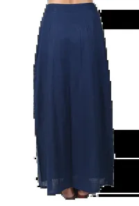 Navy Blue Pure Cotton Pleated Kalamkari Skirt image 3