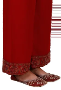 Maroon Kani Semi-Pashmina Palazzo image 4