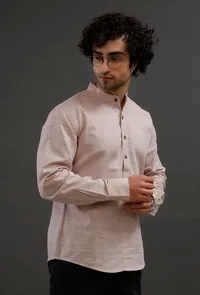 Pastel Pink Cotton Slim Fit Shirt image 2