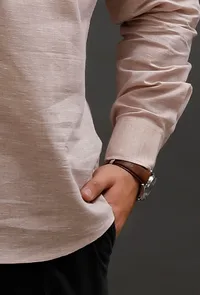 Pastel Pink Cotton Slim Fit Shirt image 5