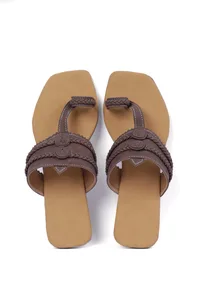 Brown Cruelty free Leather inspired Kolhapuri image 3