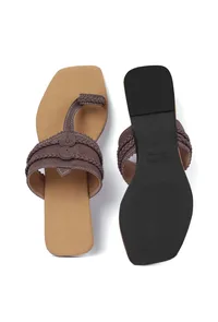 Brown Cruelty free Leather inspired Kolhapuri image 4