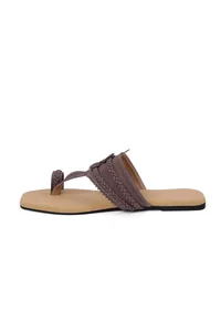 Brown Cruelty free Leather inspired Kolhapuri image 6