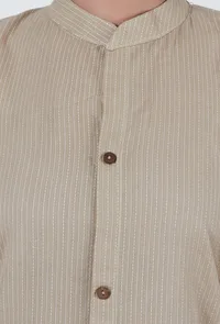Beige Cotton Kurta image 6
