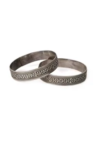 Oxidized Silver Bangle Set image 2