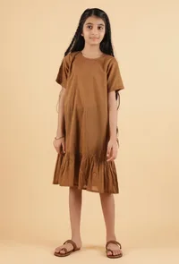 Tan Brown Mulmul Dress image 1