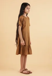 Tan Brown Mulmul Dress image 3