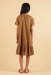 Tan Brown Mulmul Dress image 4