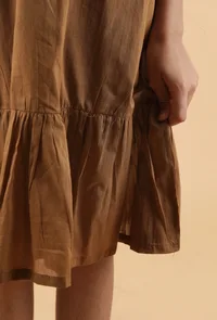 Tan Brown Mulmul Dress image 6