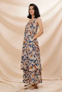 Beige Kalamkari Cotton Angrakha Kurta image 4