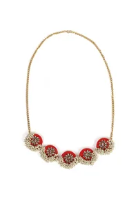 Handcrafted Fabric Flower Shaped Necklace image 3