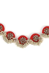 Handcrafted Fabric Flower Shaped Necklace image 5