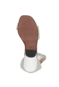 Mint Green Block Color Strap Cushion Padded Heels image 5