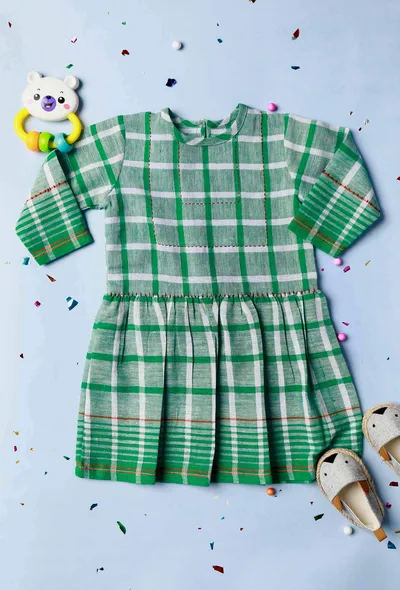 Green Gamcha Frock