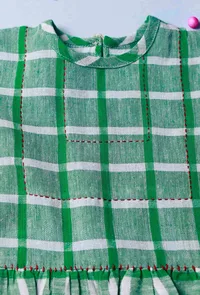 Green Gamcha Frock image 4
