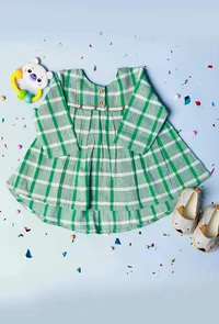 Green Gamcha Frock image 5