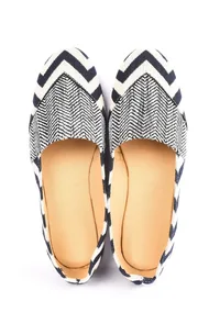 Black and Blue Zig Zag Pure Hemp Loafers image 2