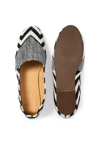 Black and Blue Zig Zag Pure Hemp Loafers image 3