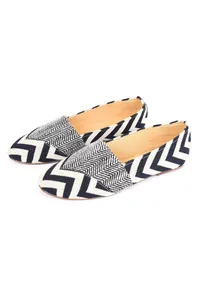 Black and Blue Zig Zag Pure Hemp Loafers image 4