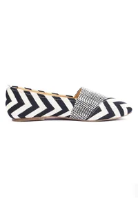 Black and Blue Zig Zag Pure Hemp Loafers image 6