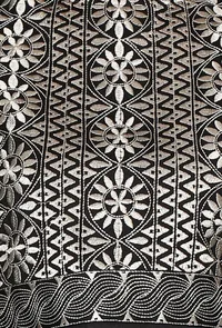 Black Kurta With Floral Kantha Embroidery image 4