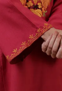 Cardinal Woolen Ari Embroidered Phiran- Free Size image 6