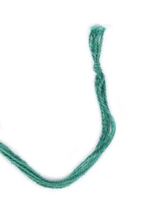 Set Of 2: Aanshi Teal Green Thread & Antique Plated Brass Beaded Anklets image 4