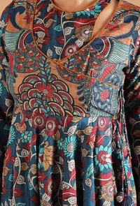 Set Of 2: Farida Allover Kalamkari Argrakha Kurta Set image 5