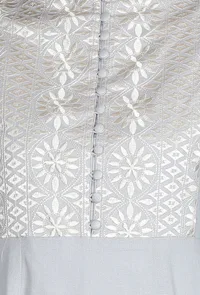 Light Blue Kurta With Kantha Embroidered Yoke image 4