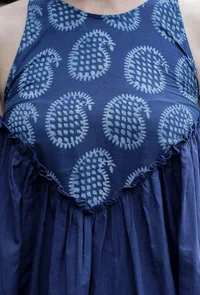 Set Of 2:Vrinda Indigo Tier Short Kurti & Sharara Pants image 5