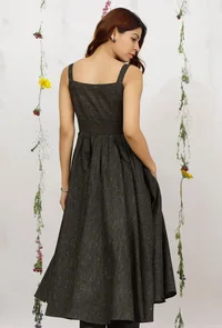 Dark Olive Sleeveless Cotton Khadi Kurta image 4