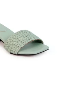 Teal Mint Cruelty Free Leather Heels image 6