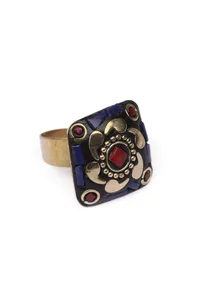Laq Fashionable Flower Design Light Weight Multi Color Ring image 4