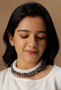 Noor White Tribal Ghungroo Necklace image 1