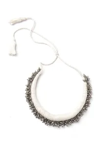 Noor White Tribal Ghungroo Necklace image 2