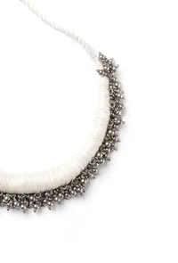 Noor White Tribal Ghungroo Necklace image 3