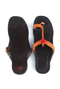 Brown Tan Braided Toe-Ring Genuine Cruelty-Free Leather Kolhapuri Flats image 6