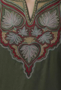 Tahira Sap Green Straight Woollen Kurta image 4