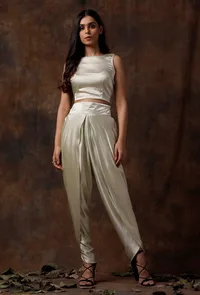 Set of 2 : Mint Green Slip Blouse and Dhoti image 2