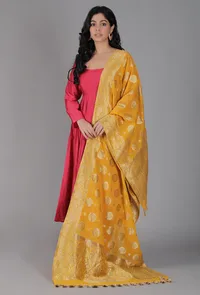 Honey Yellow Chanderi Brocade Dupatta image 2