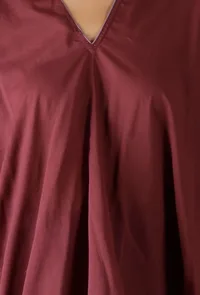 Mulmul Cotton Solid Plum Kaftan Top image 6