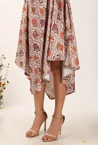 Airi Floral Chintz Assymentrical Dress With Cruelty Free Belt image 6