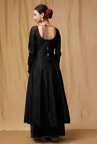 Black Banarsi Chanderi Kurta image 4