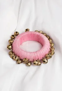 Pink Thread Wooden Bangles image 1
