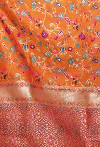 Mustard Yellow Color Semi Silk Dupatta With Zari Weaving image 5