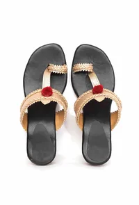 Golden with Black Brocade Kolhapuri Inspired image 1